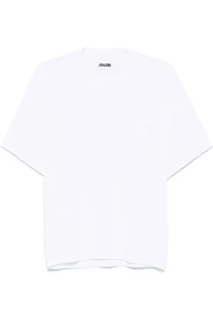 MAGLIANO Top, Herre, Hvid, M, Bomuld, Hvide Crew Neck Broderede T-shirts