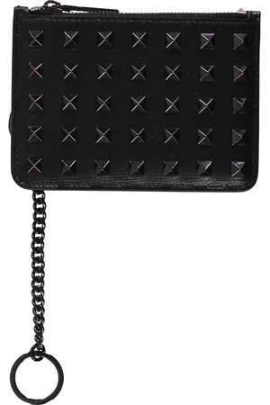 VALENTINO GARAVANI Tilbehør, Herre, Sort, ONE SIZE, Læder, Studded Læderkortholder