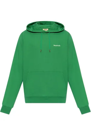 Woolrich Sweathshirts & Hoodies, Herre, Grøn, XL, Bomuld, Hoodie