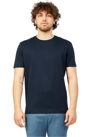 HUGO BOSS Top, Herre, Blå, L, Bomuld, Kortærmet T-shirt