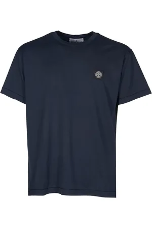 Stone Island Top, Herre, Blå, S, Bomuld, Blå Jersey Bomulds T-shirt med Korte Ærmer