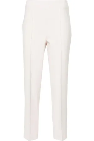 PESERICO SIGN Bukser, Dame, , M, Bomuld, Elfenbensfarvede Slim-Fit Cropped Bukser