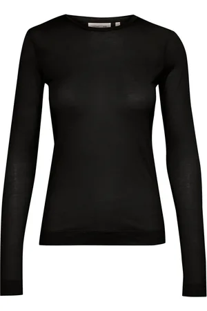 INWEAR Top, Dame, Sort, S, Bomuld, Base Langærmet Top