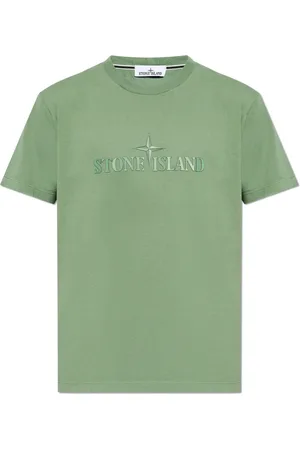 Stone Island Top, Herre, Grøn, L, Bomuld, Logo T-shirt