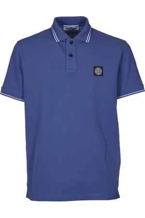 Stone Island Top, Herre, Blå, M, Bomuld, Polo Shirt