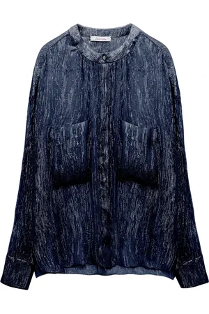 Dorothee Schumacher Bluser & Skjorter, Dame, Blå, M, Skinnende Bluse Rund Hals