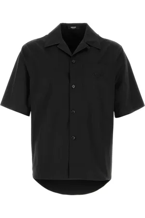 VERSACE Skjorte, Herre, Sort, M, Sort Poplin Skjorte til Mænd