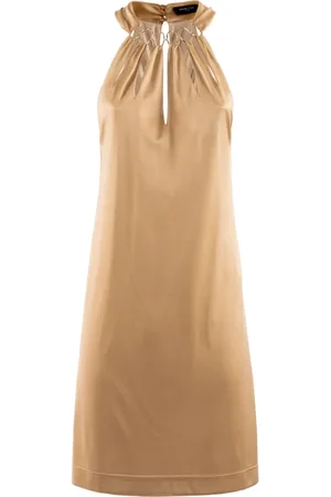 Nenette Kjole, Dame, Gul, S, Uld, Guld Metallic Kort Kjole