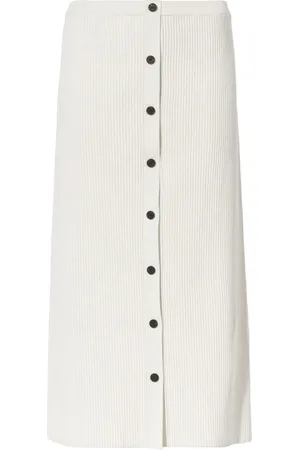 Proenza Schouler Nederdel, Dame, , XS, Polyester, Ribstrikket nederdel med knapper foran