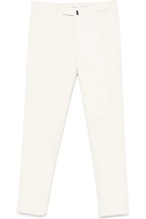 Incotex Bukser, Herre, Hvid, XL, Bomuld, Hvide Cordfløjlsbukser Slim Fit