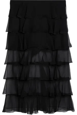 VALENTINO GARAVANI Nederdel, Dame, Sort, XS, Trendy Midi Nederdel