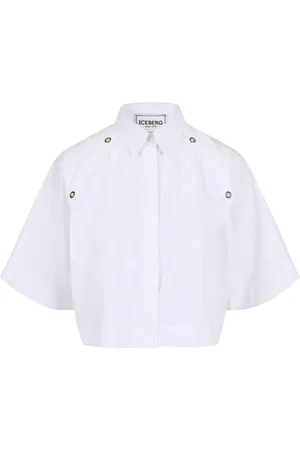 Iceberg Bluser & Skjorter, Dame, Hvid, L, Bomuld, Hvid Cropped Fit Skjorte