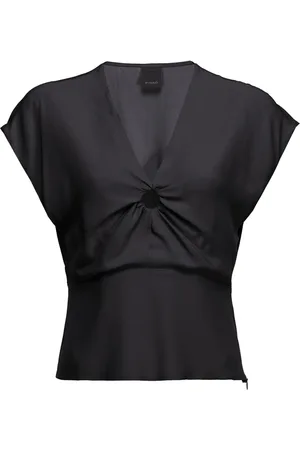 Pinko Bluser & Skjorter, Dame, Sort, M, Bitonto Crepe de Chine Bluse