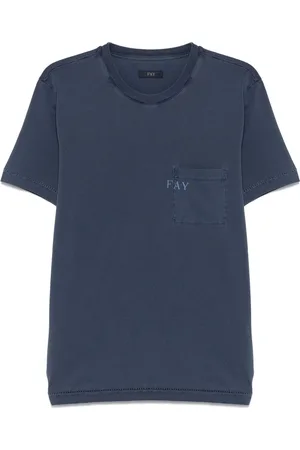FAY Top, Herre, Blå, 2XL, Blå T-shirts og Polos
