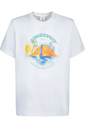 Casablanca Top, Herre, Hvid, L, Bomuld, Oasis Print Bomuld T-shirt
