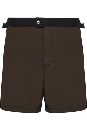 Tom Ford Badetøj, Herre, Brun, L, Uld, Luksuriøse brune badeshorts