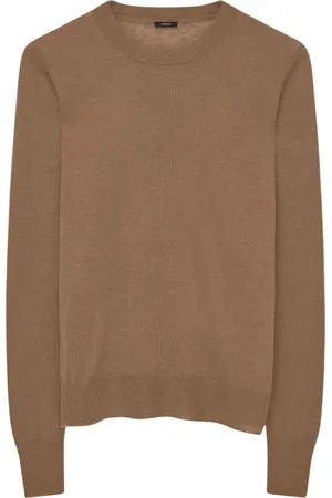 Joseph Strik, Herre, Brun, M, Cashmere, Cashair Rund Halset Jumper
