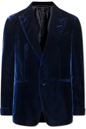 Tom Ford Jakkesæt, Herre, Blå, L, Fluid Velvet Shelton Cocktail Jakke