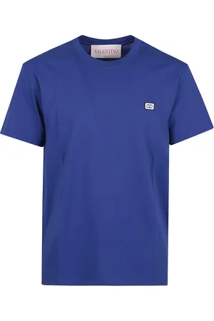 VALENTINO GARAVANI Top, Herre, Blå, L, Bomuld, Printed Cotton T-Shirt