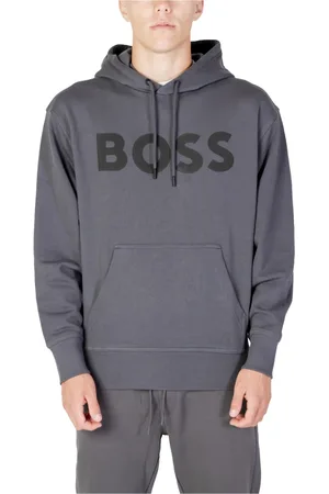 HUGO BOSS Sweathshirts & Hoodies, Herre, Grå, S, Bomuld, Bomulds Hættetrøje