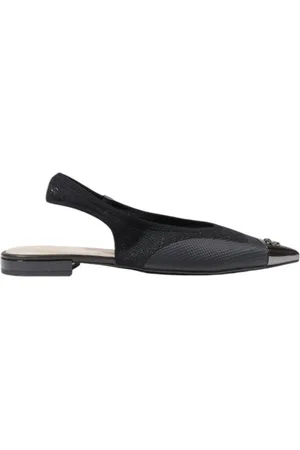 Pinko Sko, Dame, Sort, 38 EU, Læder, Sort læder slip-on sandaler med sløjfe