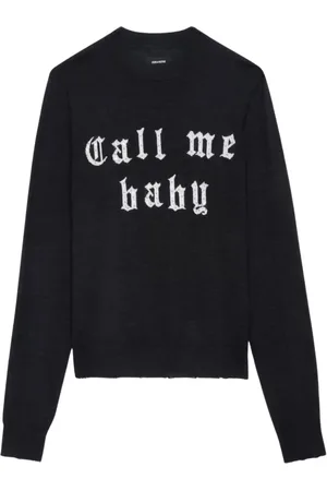 Zadig & Voltaire Strik, Dame, Sort, S, Uld, Call Me Baby Merinould Sweater