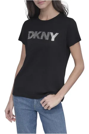 DKNY Top, Dame, Sort, M, Bomuld, Mix Embellish T-shirt