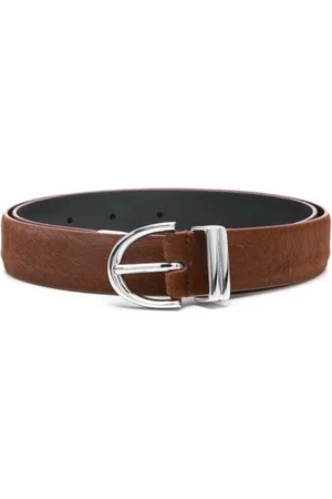 Khaite Tilbehør, Dame, Brun, 80 CM, Læder, Skinny Sølv Hardware Bælte