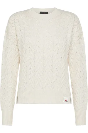 Peuterey Strik, Dame, Hvid, M, Bomuld, Alpaca Cotton Crew-neck Sweater