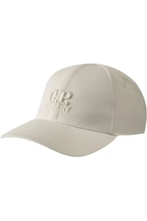 C.P. Company Tilbehør, Herre, Hvid, ONE SIZE, Bomuld, Logo Cap i Gabardine Stof