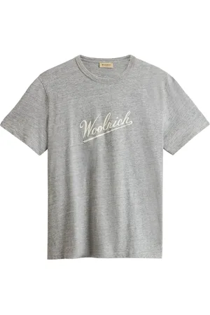 Woolrich Top, Herre, Grå, M, Bomuld, T-shirts og poloer med trykt logo og rund hals