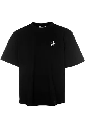 J.W.Anderson Top, Herre, Sort, 2XL, Bomuld, Anchor Broderi Kortærmet T-shirt