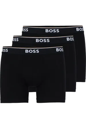 HUGO BOSS Undertøj, Herre, Sort, M, Bomuld, Elastiske Cotton Boxer Briefs 3-pak