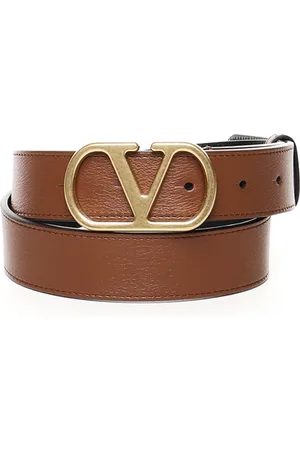 VALENTINO GARAVANI Tilbehør, Dame, Brun, 80 CM, Læder, Brun Læderbælte med Logo Spænde