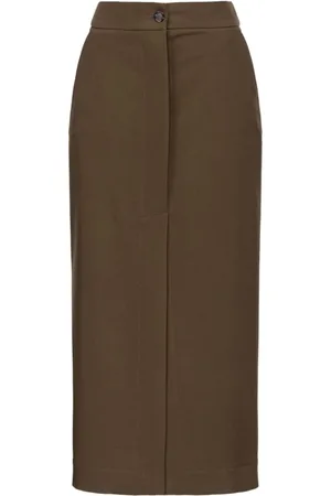 Pinko Nederdel, Dame, Grøn, S, Polyester, Lanterna Skirt