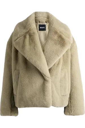HUGO BOSS Jakke, Dame, , XL, Faux Fur, Modern Cropped Faux Fur Coat