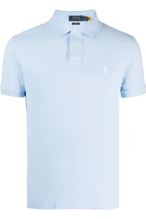 Ralph Lauren Top, Herre, Blå, XL, Bomuld, Kortærmet Strikket Polo