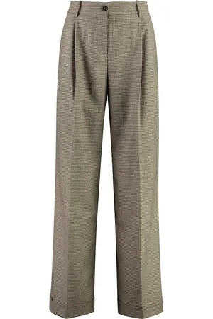 Pinko Bukser, Dame, Brun, S, Uld, Wide Leg Uldbukser