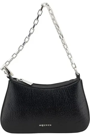 Alexander McQueen Taske, Dame, Sort, ONE SIZE, Læder, Kornet Læder Kæde Clutch Taske