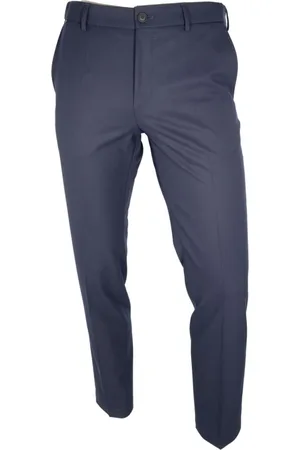 HUGO BOSS Bukser, Herre, Blå, 2XL, Polyester, Slim-fit bukser i strækstof