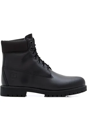 Timberland Sko, Herre, Sort, 40 EU, Læder, Sorte Snørestøvler med Gummisål