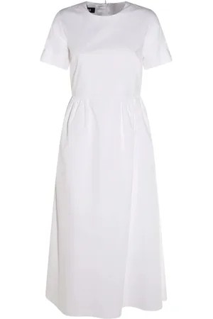 add Kjole, Dame, Hvid, M, Bomuld, Maxi Bomuldskjole med Elegante Detaljer