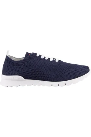 Kiton Sko, Herre, Blå, 42 1/2 EU, Bomuld, Navy Strikkede Løbe Sneakers