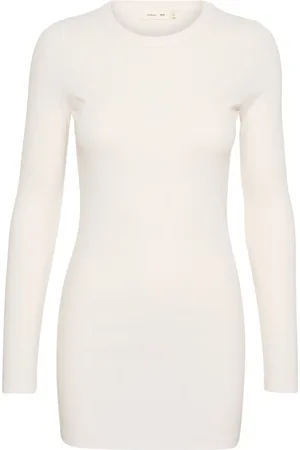 INWEAR Top, Dame, Hvid, XL, Bomuld, Elegant Langærmet Tee