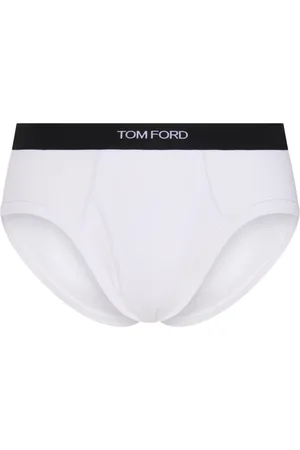 Tom Ford Undertøj, Herre, Hvid, XL, Bomuld, Cotton Briefs med Logo Detalje