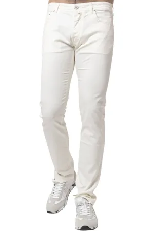 Jacob Cohen Bukser, Herre, Hvid, W36, Bomuld, Slim-fit Bukser