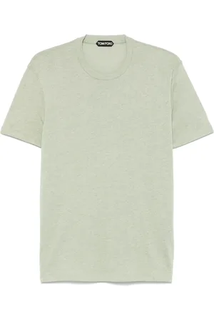 Tom Ford Top, Herre, Grøn, L, Bomuld, Mélange-effekt T-shirt