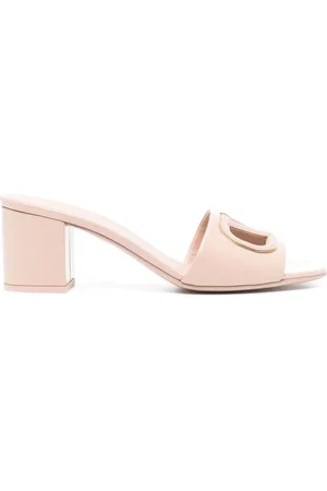 VALENTINO GARAVANI Sko, Dame, Lyserød, 38 EU, Læder, VLogo cut-out sandaler