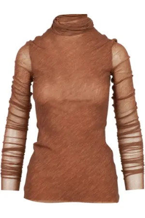 Serafini Bluser & Skjorter, Dame, Brun, M, Tyl, Printet stretch tyl top
