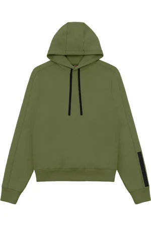 Colmar Sweathshirts & Hoodies, Herre, Grøn, L, Bomuld, Militær Sweater med Lynlås Lukning
